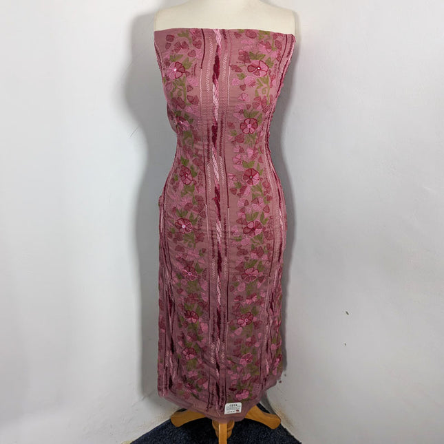 Fancy Chiffon with Multicolor Tarkashi + Kacha Tanka Work 2Pc Unstitched