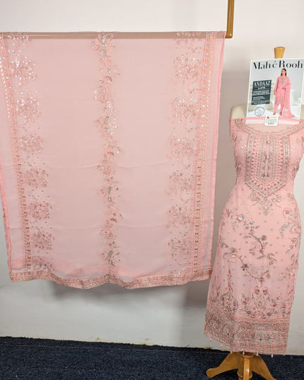 Embroidered Crinkle Chiffon with Fancy Crinkle Dupatta 3Pc - Mah e Rooh (Andaaz)