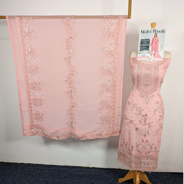 Embroidered Crinkle Chiffon with Fancy Crinkle Dupatta 3Pc - Mah e Rooh (Andaaz)