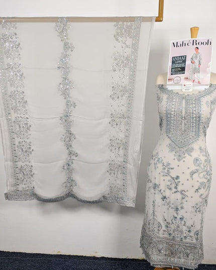 Embroidered Crinkle Chiffon with Fancy Crinkle Dupatta 3Pc - Mah e Rooh (Andaaz)