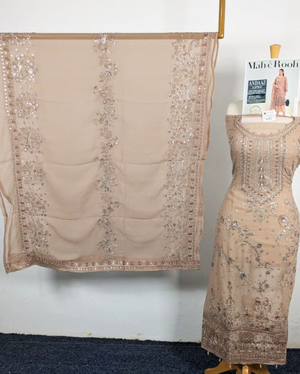 Embroidered Crinkle Chiffon with Fancy Crinkle Dupatta 3Pc - Mah e Rooh (Andaaz)