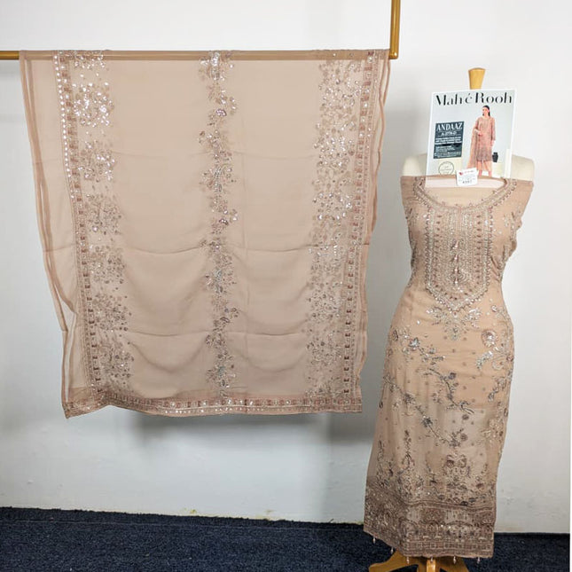 Embroidered Crinkle Chiffon with Fancy Crinkle Dupatta 3Pc - Mah e Rooh (Andaaz)
