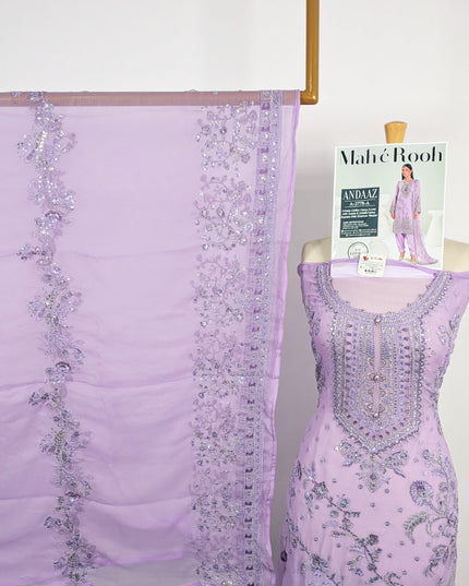 Embroidered Crinkle Chiffon with Fancy Crinkle Dupatta 3Pc - Mah e Rooh (Andaaz)