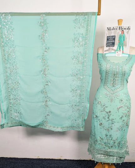 Embroidered Crinkle Chiffon with Fancy Crinkle Dupatta 3Pc - Mah e Rooh (Andaaz)