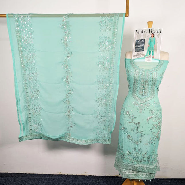 Embroidered Crinkle Chiffon with Fancy Crinkle Dupatta 3Pc - Mah e Rooh (Andaaz)