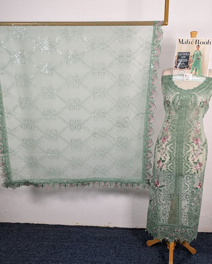 Exclusive Embroidered Net with Fancy Net Dupatta 3Pc - Mah e Rooh (Safoora)