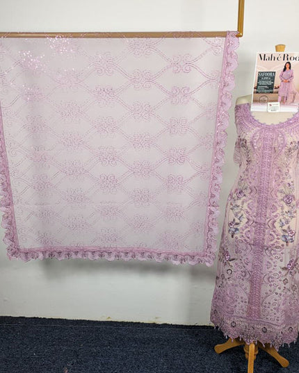 Exclusive Embroidered Net with Fancy Net Dupatta 3Pc - Mah e Rooh (Safoora)