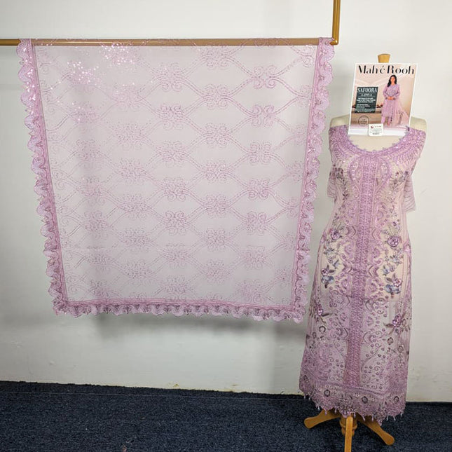 Exclusive Embroidered Net with Fancy Net Dupatta 3Pc - Mah e Rooh (Safoora)