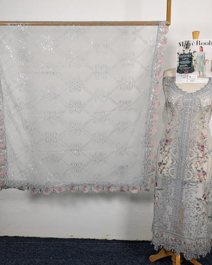 Exclusive Embroidered Net with Fancy Net Dupatta 3Pc - Mah e Rooh (Safoora)