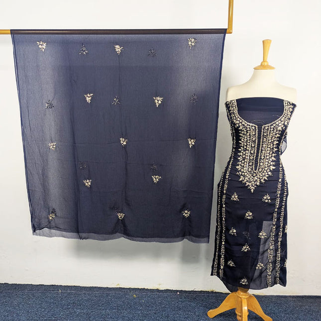 Crinkle Chiffon with Handmade Gala Style Gotta Work 2Pc Unstitched