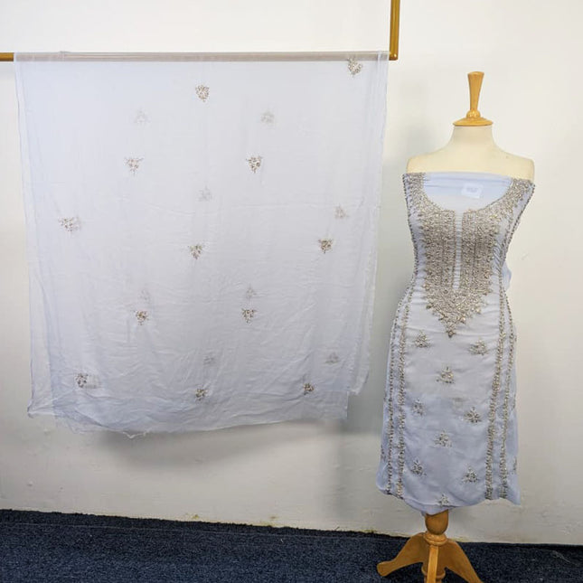 Crinkle Chiffon with Handmade Gala Style Gotta Work 2Pc Unstitched