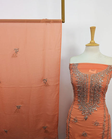 Crinkle Chiffon with Handmade Gala Style Gotta Work 2Pc Unstitched