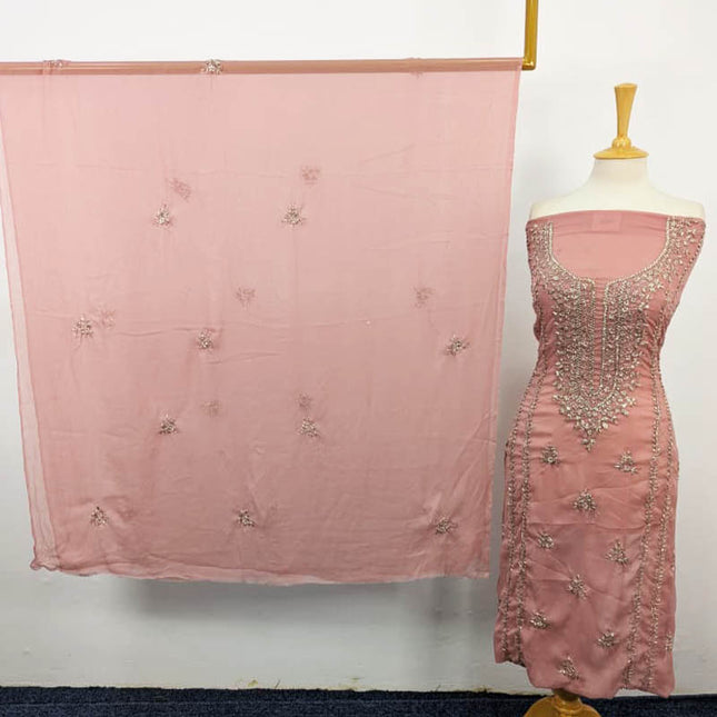 Crinkle Chiffon with Handmade Gala Style Gotta Work 2Pc Unstitched