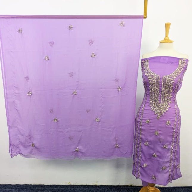 Crinkle Chiffon with Handmade Gala Style Gotta Work 2Pc Unstitched