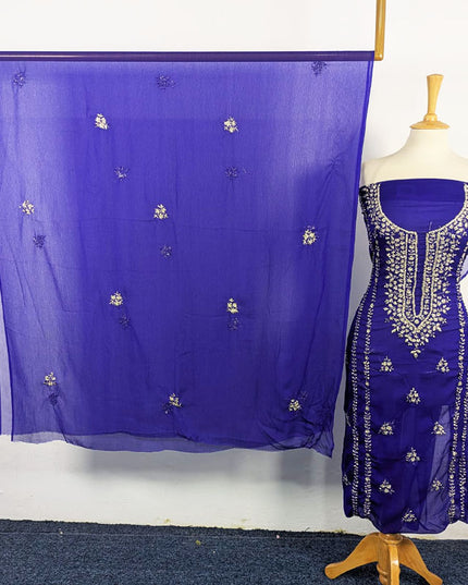 Crinkle Chiffon with Handmade Gala Style Gotta Work 2Pc Unstitched