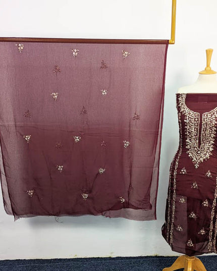 Crinkle Chiffon with Handmade Gala Style Gotta Work 2Pc Unstitched