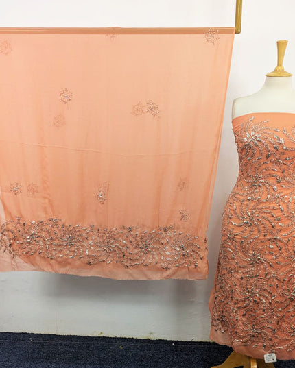 Chiffon with Full Jaal Gotta Work Shirt & 2 Sided Border Dupatta 2Pc Unstitched