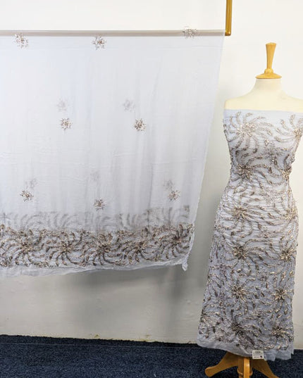 Chiffon with Full Jaal Gotta Work Shirt & 2 Sided Border Dupatta 2Pc Unstitched