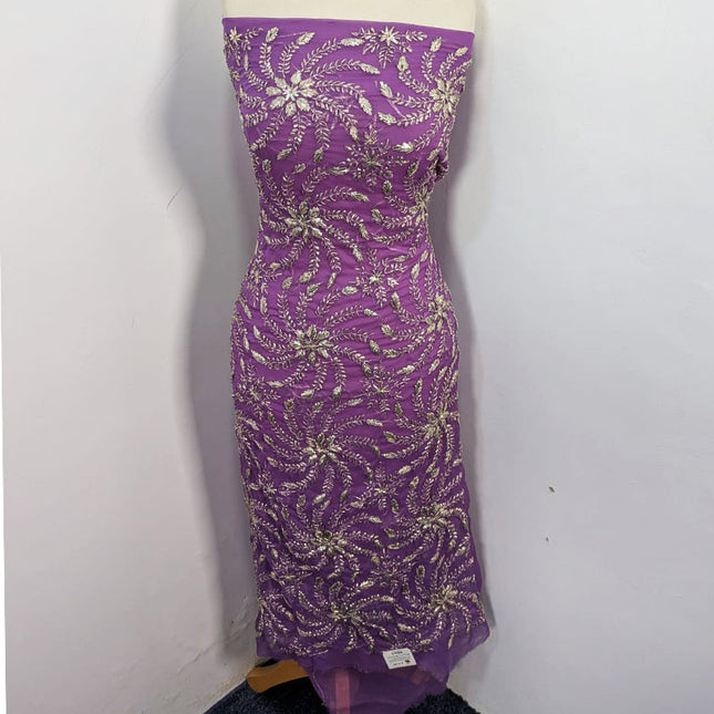 Chiffon with Full Jaal Gotta Work Shirt & 2 Sided Border Dupatta 2Pc Unstitched