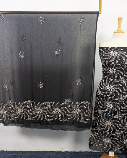 Chiffon with Full Jaal Gotta Work Shirt & 2 Sided Border Dupatta 2Pc Unstitched