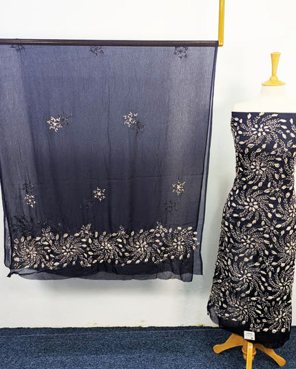 Chiffon with Full Jaal Gotta Work Shirt & 2 Sided Border Dupatta 2Pc Unstitched