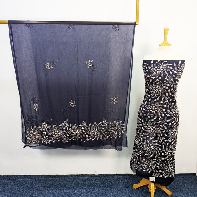 Chiffon with Full Jaal Gotta Work Shirt & 2 Sided Border Dupatta 2Pc Unstitched