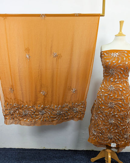 Chiffon with Full Jaal Gotta Work Shirt & 2 Sided Border Dupatta 2Pc Unstitched