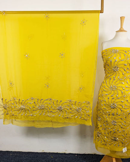 Chiffon with Full Jaal Gotta Work Shirt & 2 Sided Border Dupatta 2Pc Unstitched