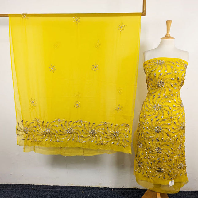 Chiffon with Full Jaal Gotta Work Shirt & 2 Sided Border Dupatta 2Pc Unstitched