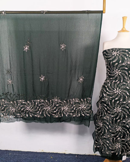 Chiffon with Full Jaal Gotta Work Shirt & 2 Sided Border Dupatta 2Pc Unstitched