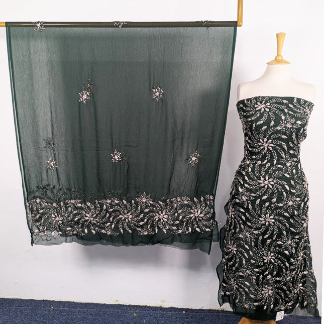 Chiffon with Full Jaal Gotta Work Shirt & 2 Sided Border Dupatta 2Pc Unstitched