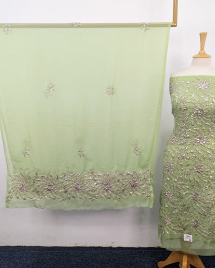 Chiffon with Full Jaal Gotta Work Shirt & 2 Sided Border Dupatta 2Pc Unstitched