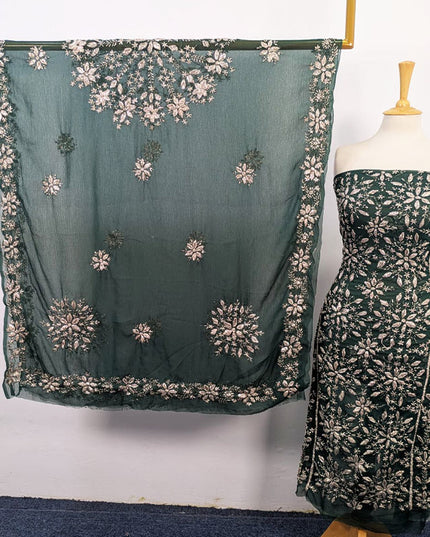 Fancy Chiffon with Full Jaal Gotta Work Shirt & 4 Sided Border Dupatta 2Pc Unstitched