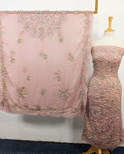 Fancy Chiffon with Full Jaal Gotta Work Shirt & 4 Sided Border Dupatta 2Pc Unstitched