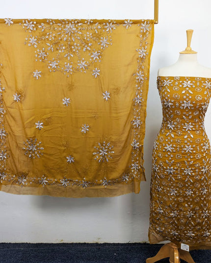 Fancy Chiffon with Full Jaal Gotta Work Shirt & 4 Sided Border Dupatta 2Pc Unstitched
