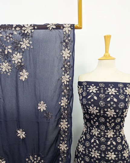 Fancy Chiffon with Full Jaal Gotta Work Shirt & 4 Sided Border Dupatta 2Pc Unstitched