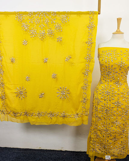 Fancy Chiffon with Full Jaal Gotta Work Shirt & 4 Sided Border Dupatta 2Pc Unstitched