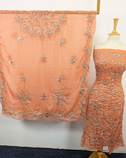 Fancy Chiffon with Full Jaal Gotta Work Shirt & 4 Sided Border Dupatta 2Pc Unstitched