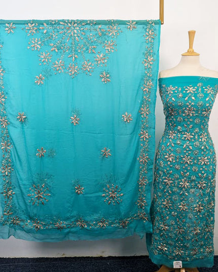 Fancy Chiffon with Full Jaal Gotta Work Shirt & 4 Sided Border Dupatta 2Pc Unstitched