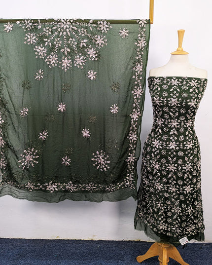 Fancy Chiffon with Full Jaal Gotta Work Shirt & 4 Sided Border Dupatta 2Pc Unstitched
