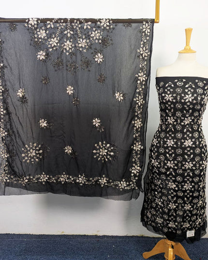 Fancy Chiffon with Full Jaal Gotta Work Shirt & 4 Sided Border Dupatta 2Pc Unstitched