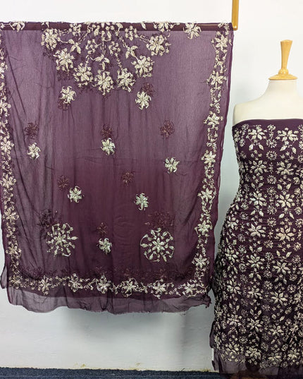Fancy Chiffon with Full Jaal Gotta Work Shirt & 4 Sided Border Dupatta 2Pc Unstitched