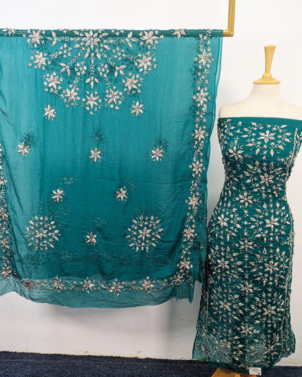 Fancy Chiffon with Full Jaal Gotta Work Shirt & 4 Sided Border Dupatta 2Pc Unstitched
