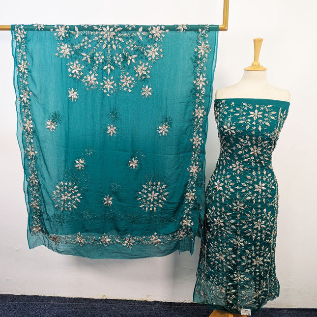 Fancy Chiffon with Full Jaal Gotta Work Shirt & 4 Sided Border Dupatta 2Pc Unstitched