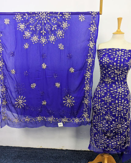 Fancy Chiffon with Full Jaal Gotta Work Shirt & 4 Sided Border Dupatta 2Pc Unstitched