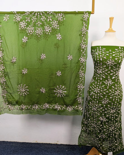 Fancy Chiffon with Full Jaal Gotta Work Shirt & 4 Sided Border Dupatta 2Pc Unstitched