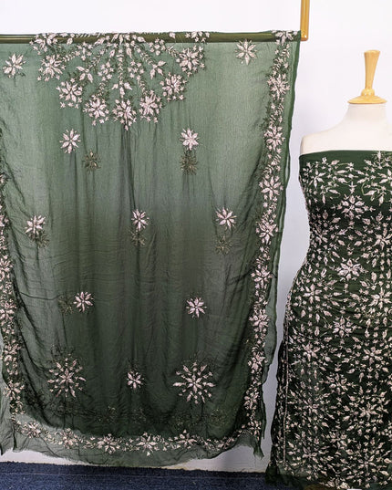 Fancy Chiffon with Full Jaal Gotta Work Shirt & 4 Sided Border Dupatta 2Pc Unstitched