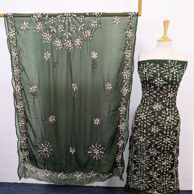 Fancy Chiffon with Full Jaal Gotta Work Shirt & 4 Sided Border Dupatta 2Pc Unstitched