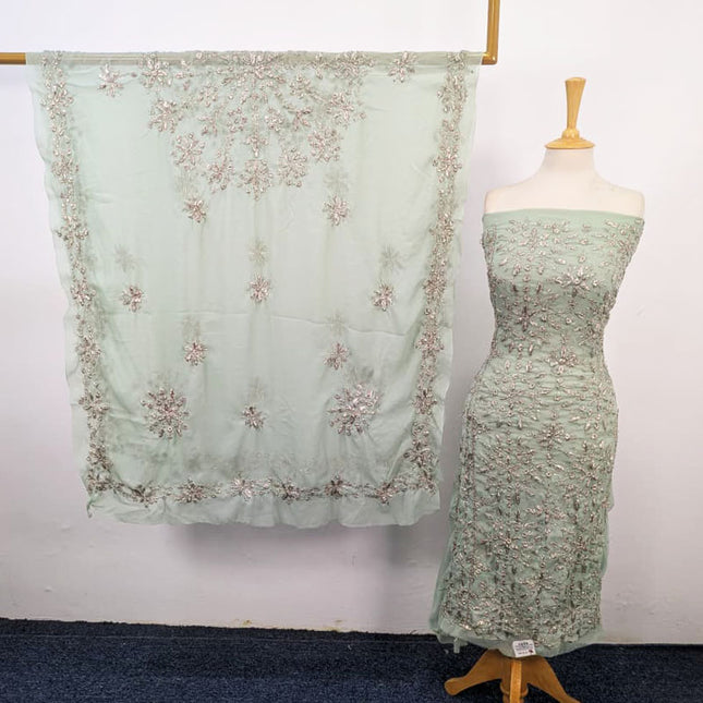 Fancy Chiffon with Full Jaal Gotta Work Shirt & 4 Sided Border Dupatta 2Pc Unstitched
