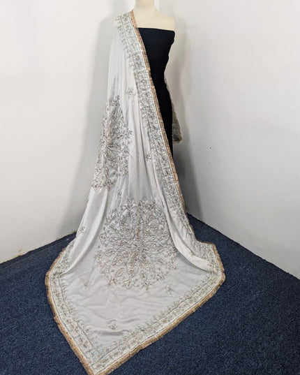 Fancy Handmade LCD Gotta Work Silk Dupatta (Ready To Wear)